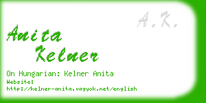 anita kelner business card